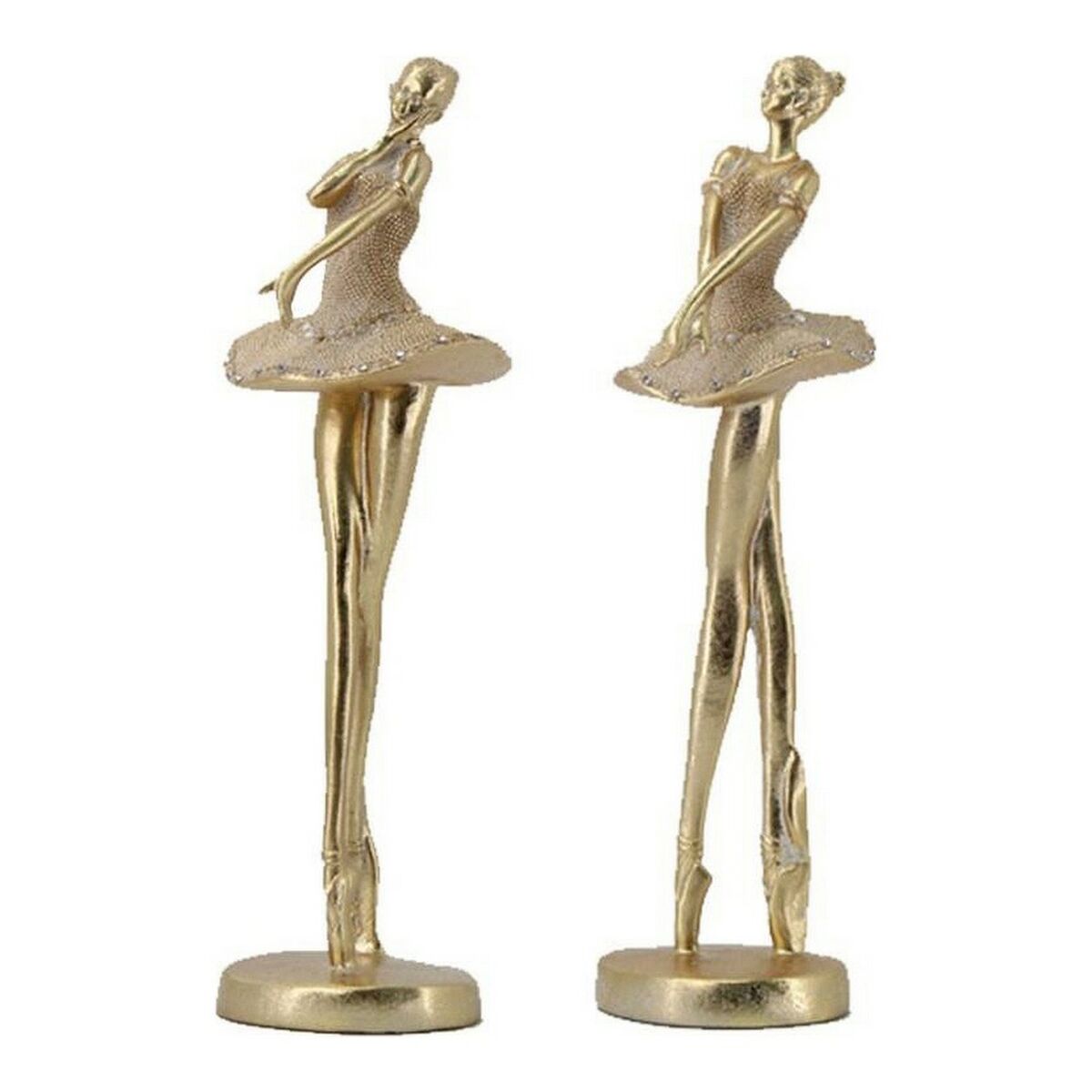 Prydnadsfigur DKD Home Decor Gyllene Harts (10 x 9.5 x 30 cm) (2 pcs)