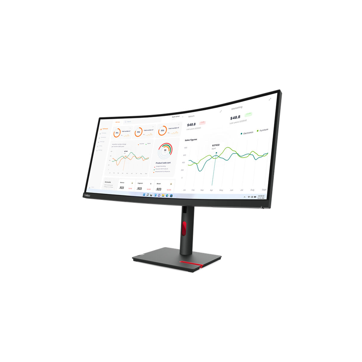 Monitor Lenovo ThinkVision T34W-30 34" 60 Hz 50-60 Hz Wide Quad HD - 8