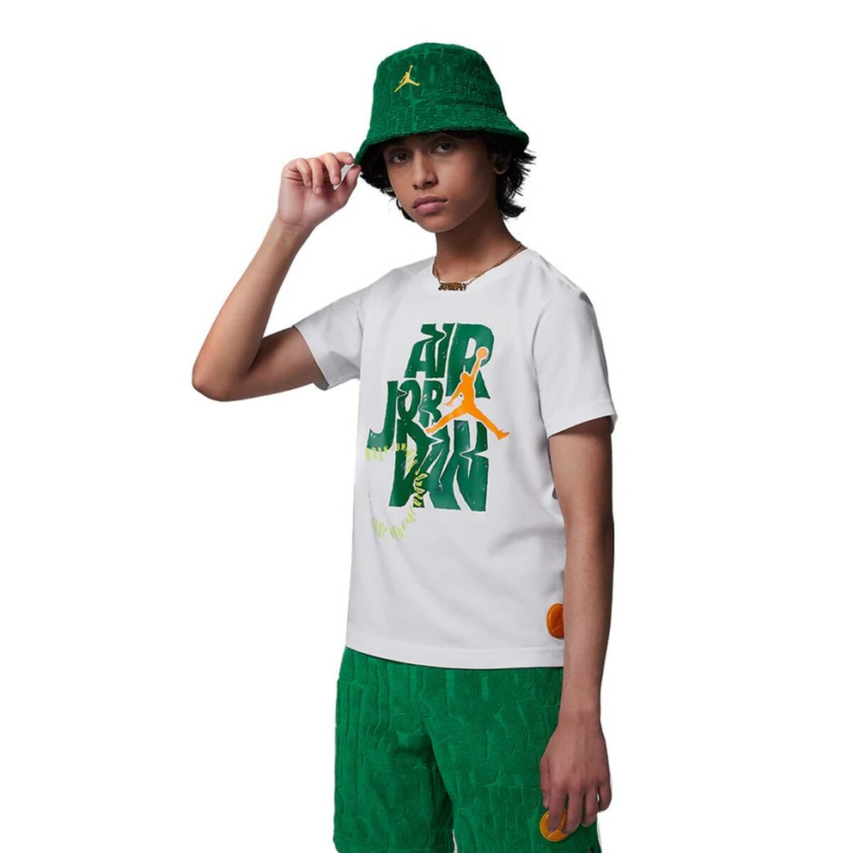 Barn T-shirt med kortärm Nike JDB FUEL UP COOL DOWN DROPS SS 95D150 001 Vit