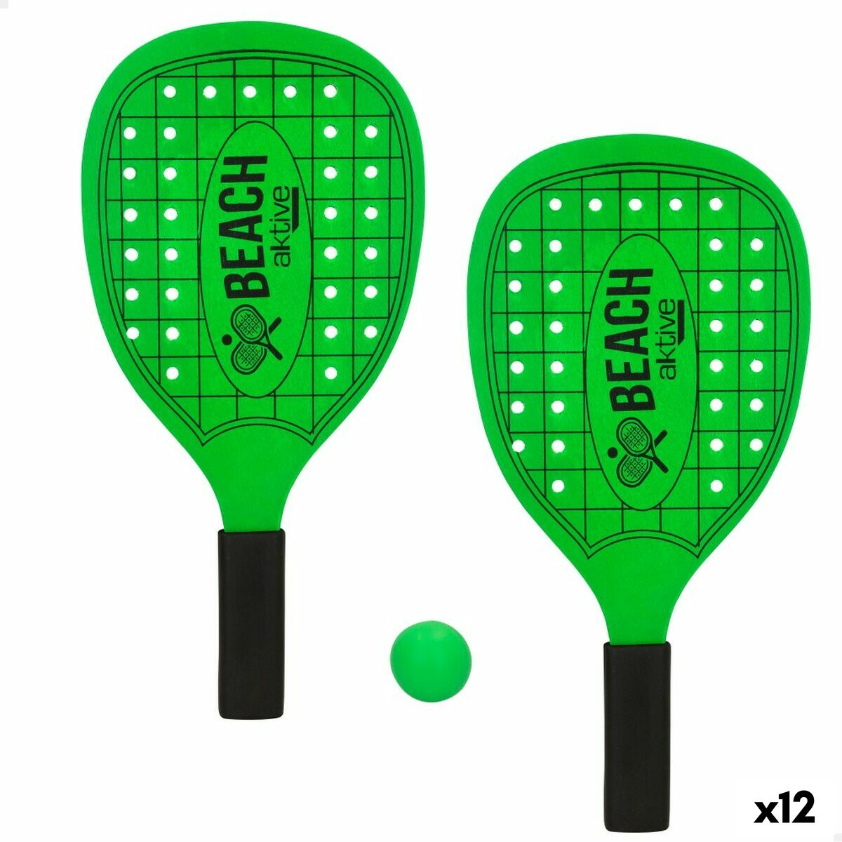 Strandspadar med boll Aktive Neon Trä 20 x 40 cm (12 antal) - 13