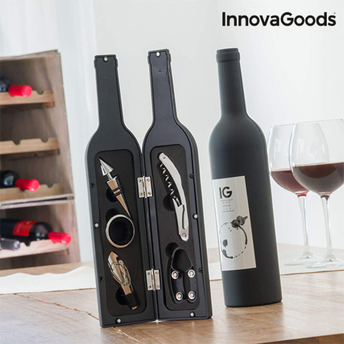 Vinlåda Flaska InnovaGoods 5 Delar - 17