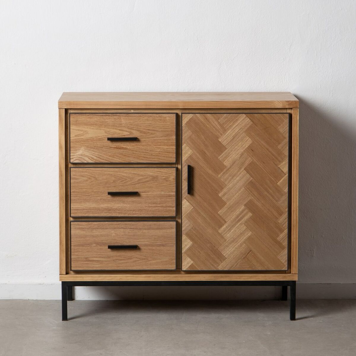 Hallmöbel med lådor SPIKE 91 x 40 x 84,5 cm Naturell Metall Trä - 8