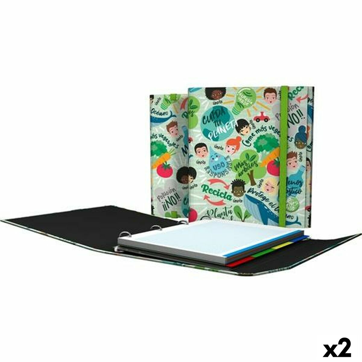 Ringpärm Grafoplas Carpeplús Revolution Green Grön A4 (2 antal)