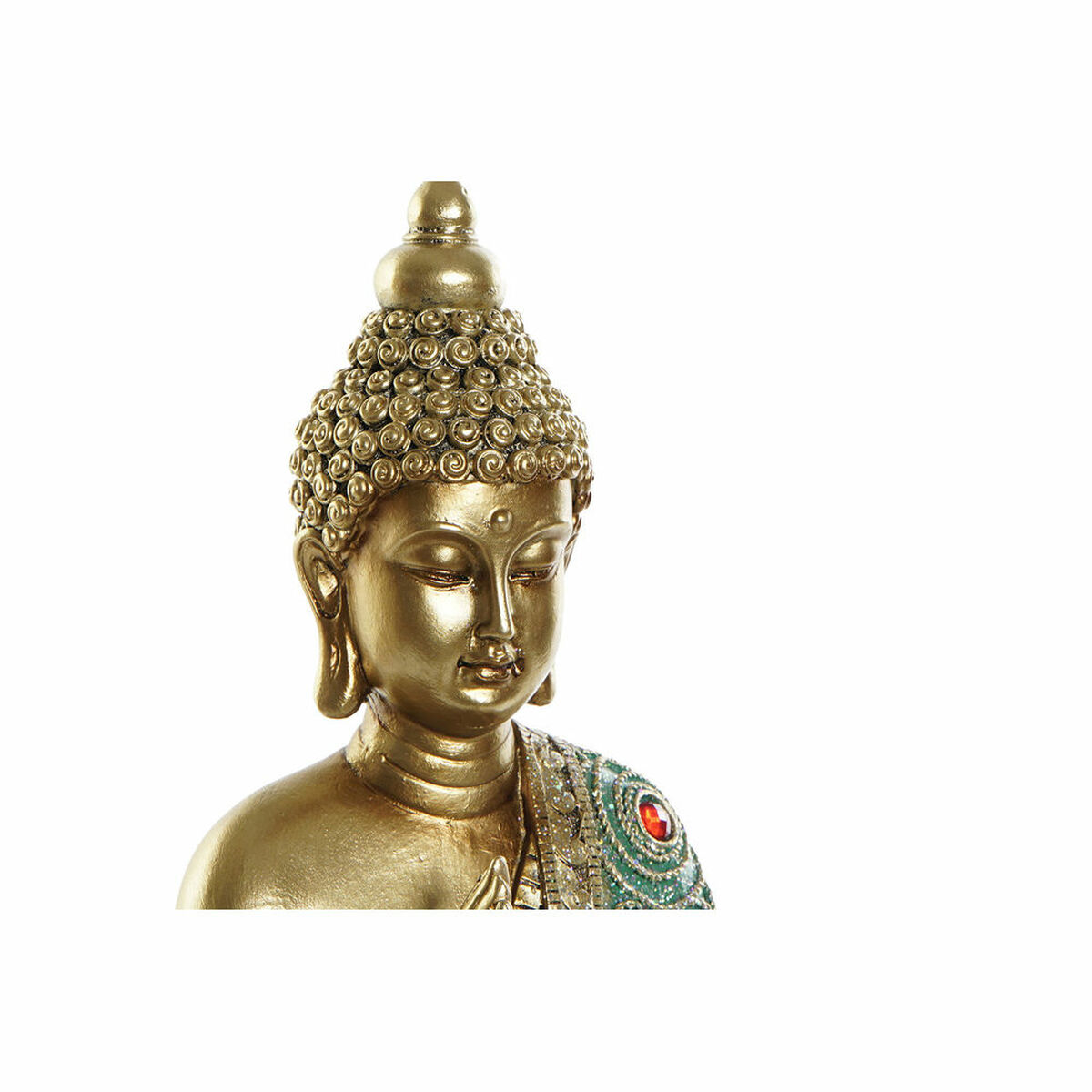 Prydnadsfigur DKD Home Decor Gyllene Buddha Harts (25 x 11 x 34 cm) - 2
