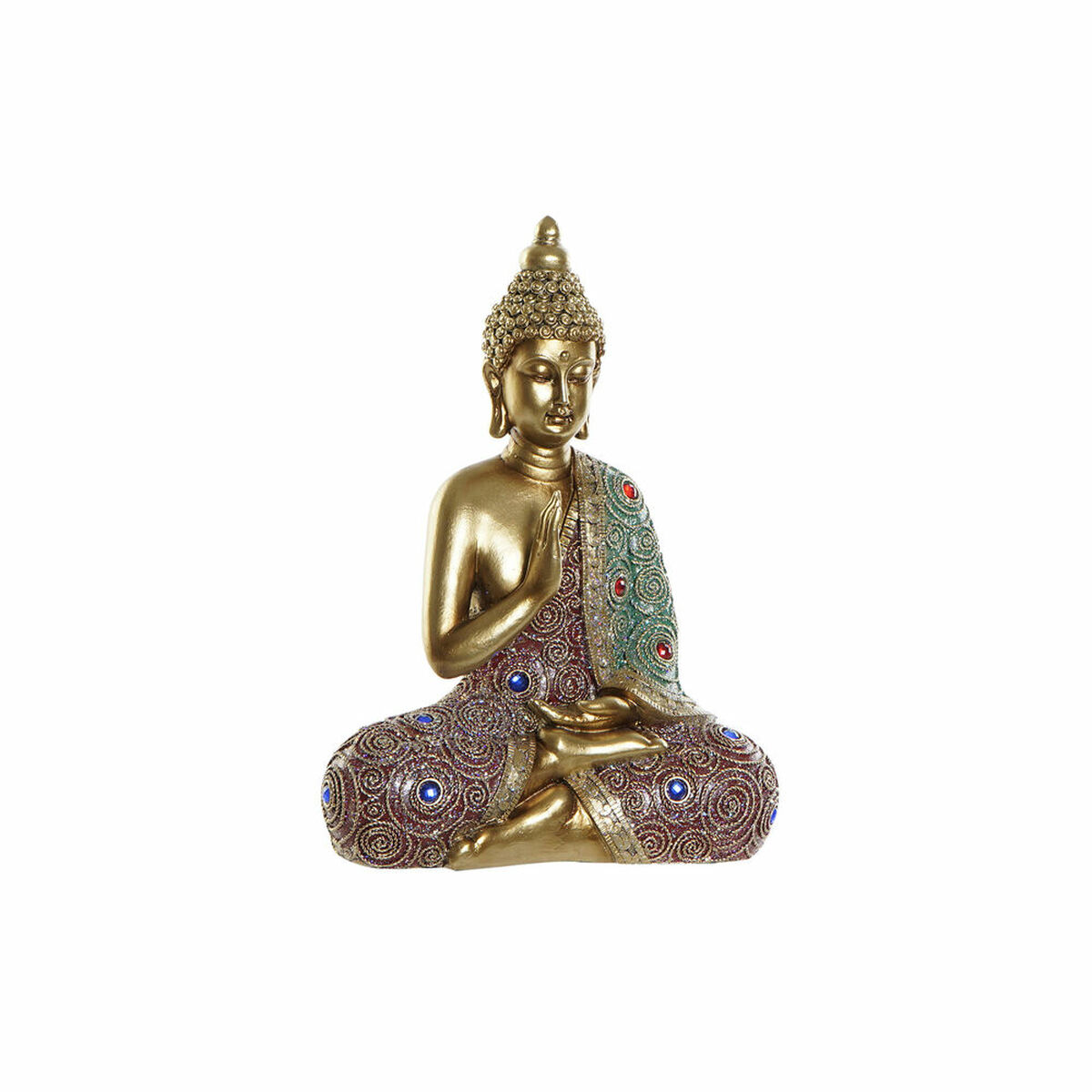 Prydnadsfigur DKD Home Decor Gyllene Buddha Harts (25 x 11 x 34 cm)