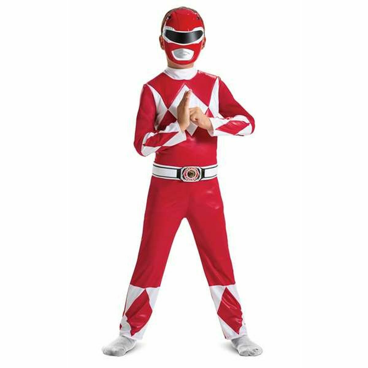 Maskeraddräkt för barn Power Rangers Mighty Morphin Röd 2 Delar - 2