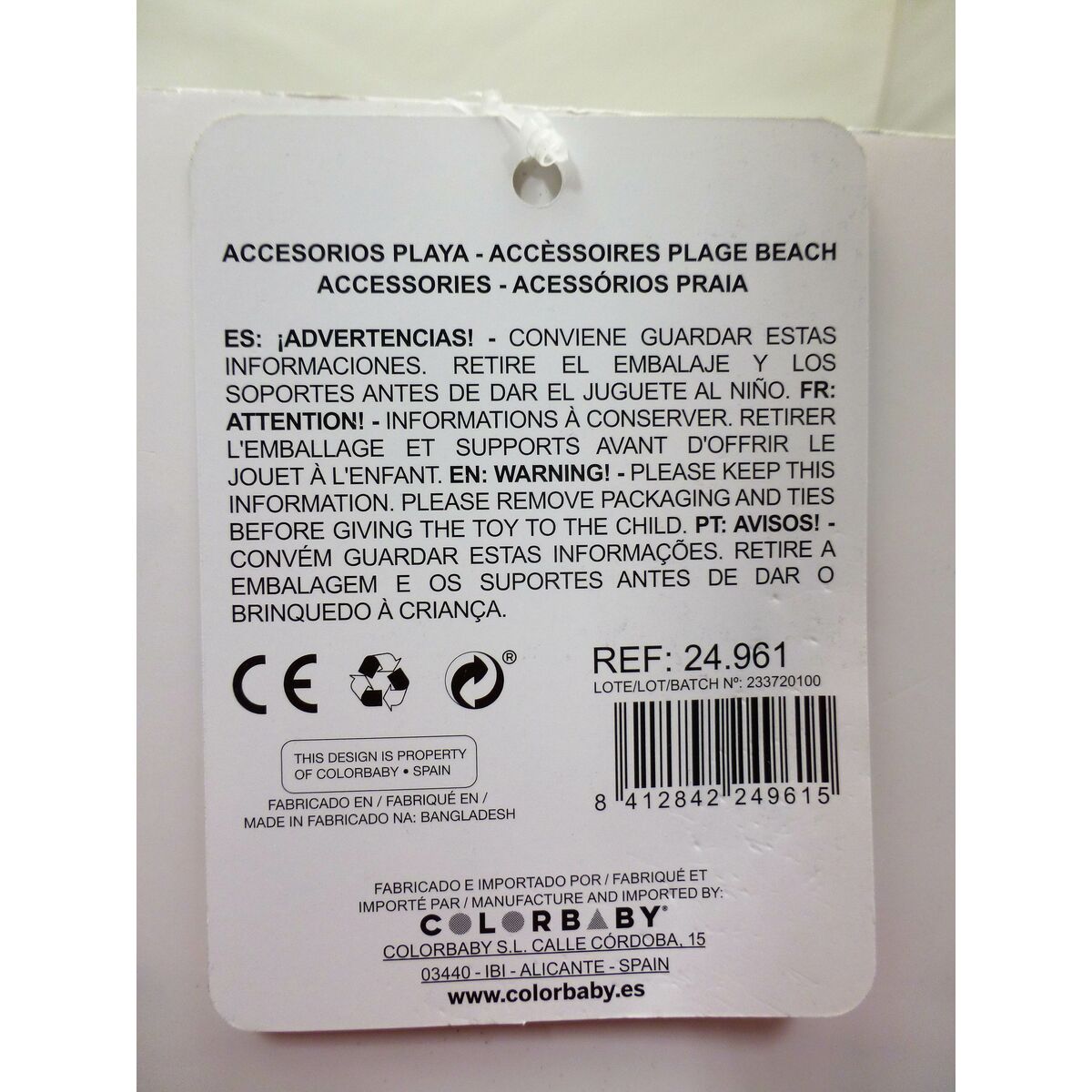 Strandleksaker set Colorbaby Raket polypropen (25 antal) - 10