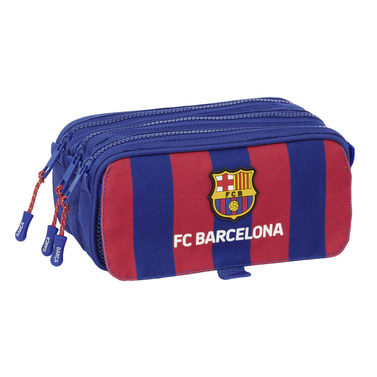 Tredubbel Carry-all F.C. Barcelona 24/25 Rödbrun Marinblå 21,5 x 10 x 8 cm