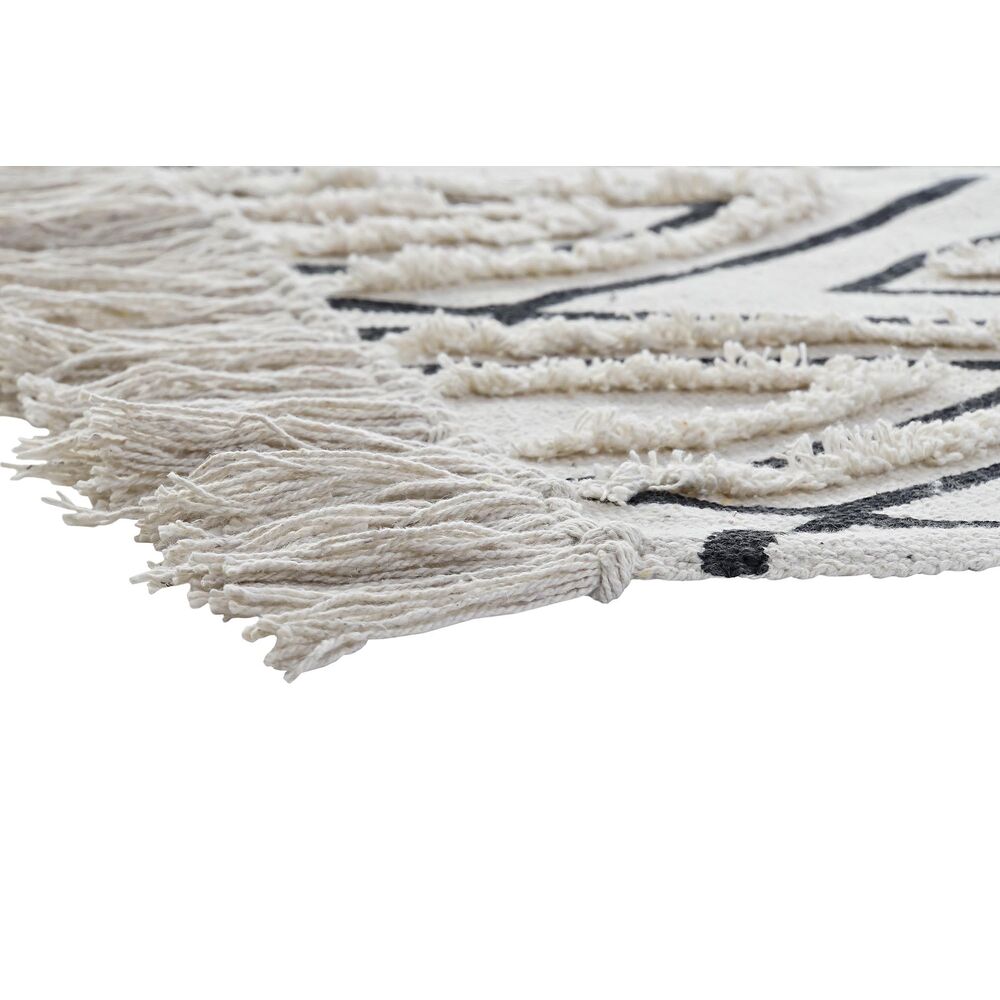 Matta DKD Home Decor 160 x 250 x 0,7 cm Svart Polyester Bomull Vit Romb Boho - 2