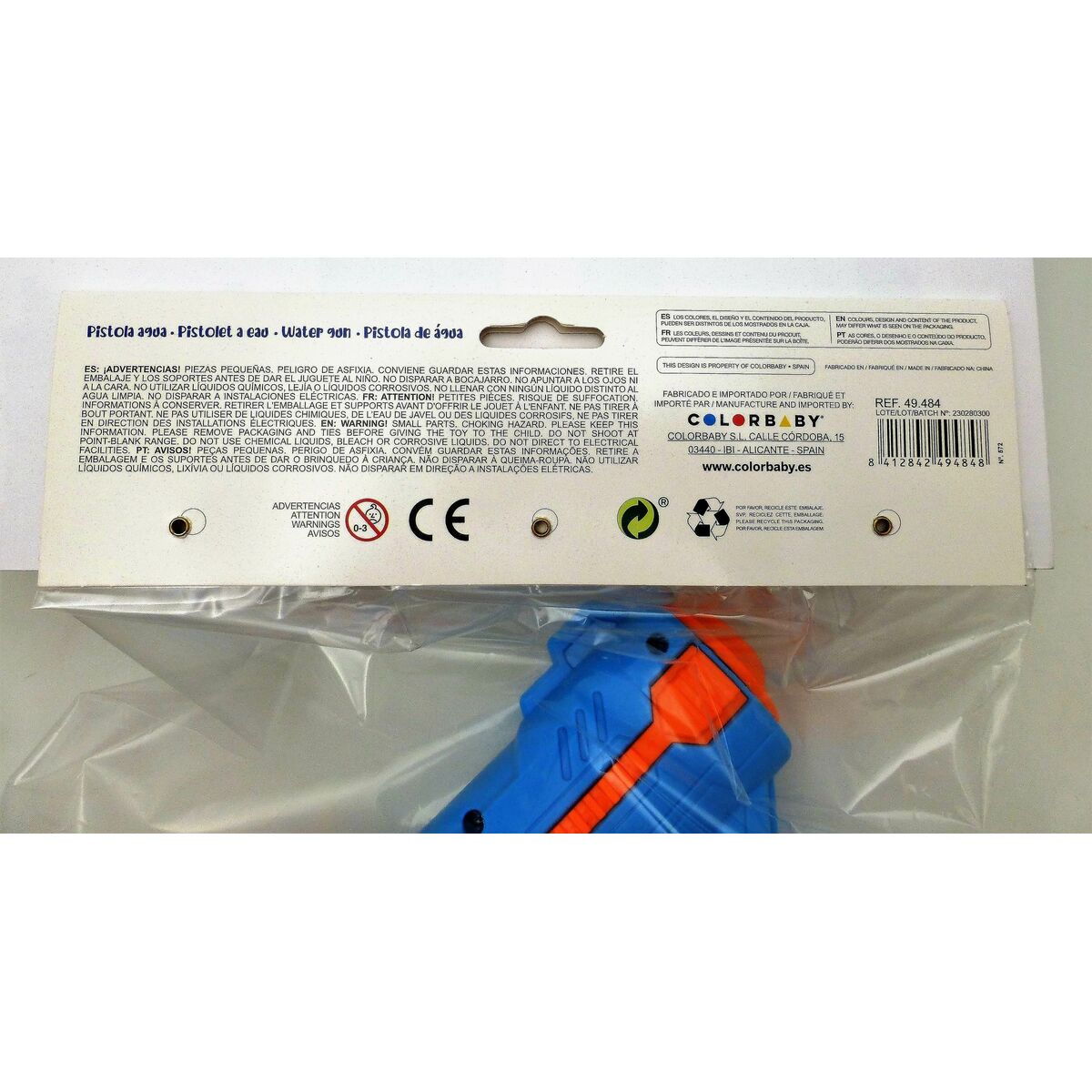 Vattenpistol Colorbaby 38 x 20 x 6,5 cm (12 antal) Blå Orange - 9