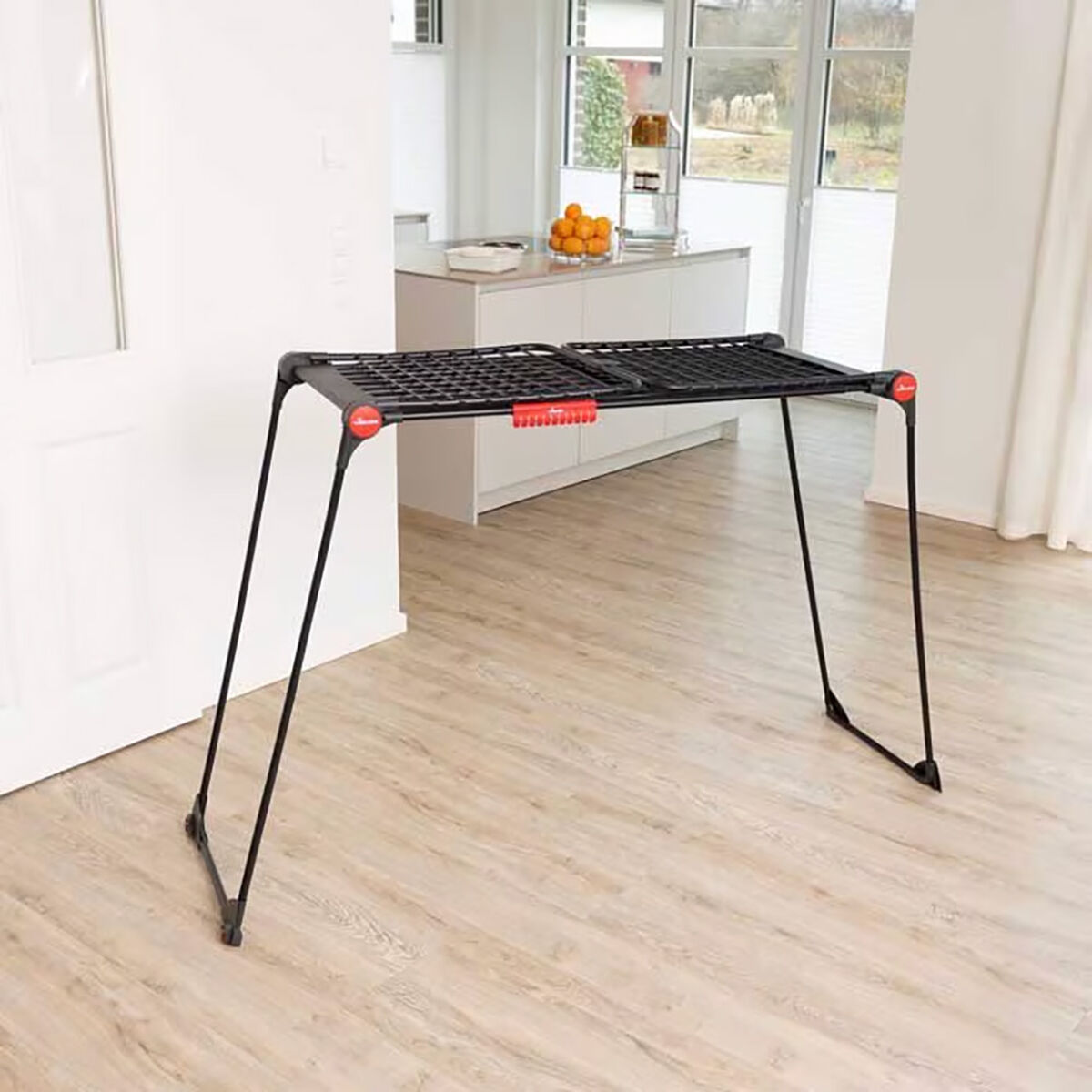 Torklina Vileda infinity flex ultimate Svart matt Stål 304 x 56 x 128 cm 30 m Utdragbar - 2