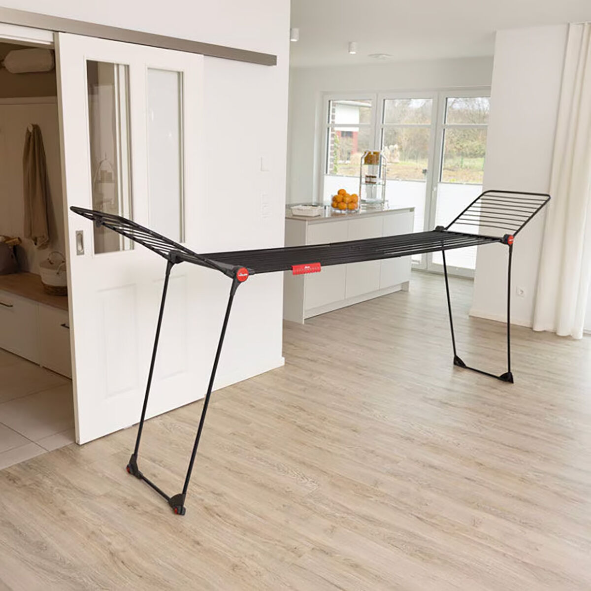 Torklina Vileda infinity flex ultimate Svart matt Stål 304 x 56 x 128 cm 30 m Utdragbar - 3