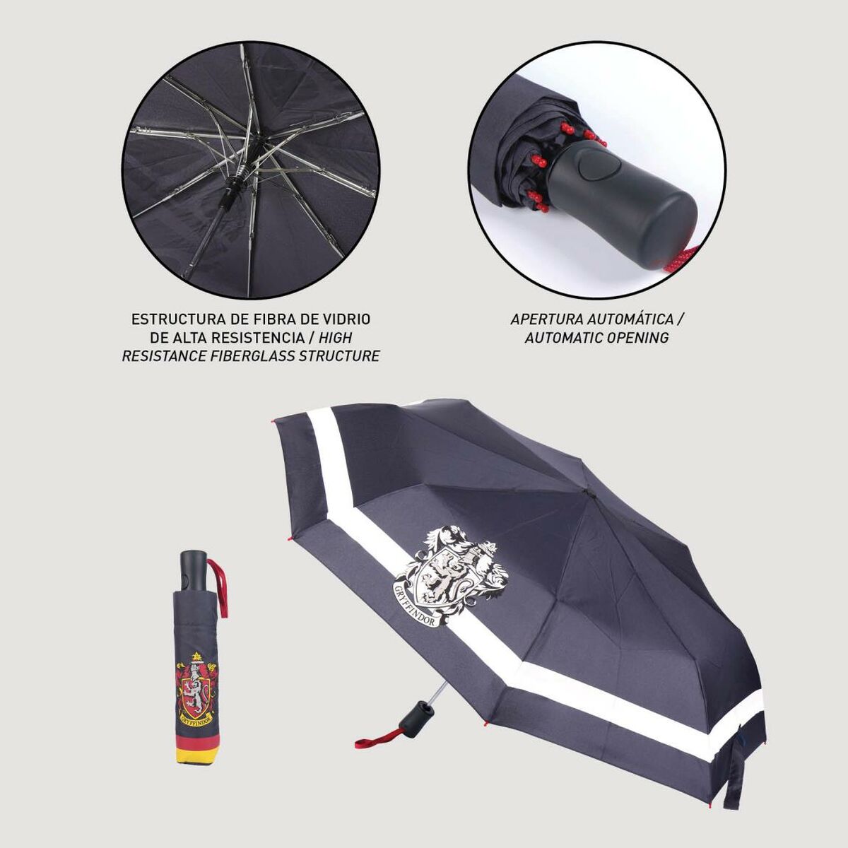 Hopfällbart paraply Harry Potter Svart 97 cm 53 cm - 4