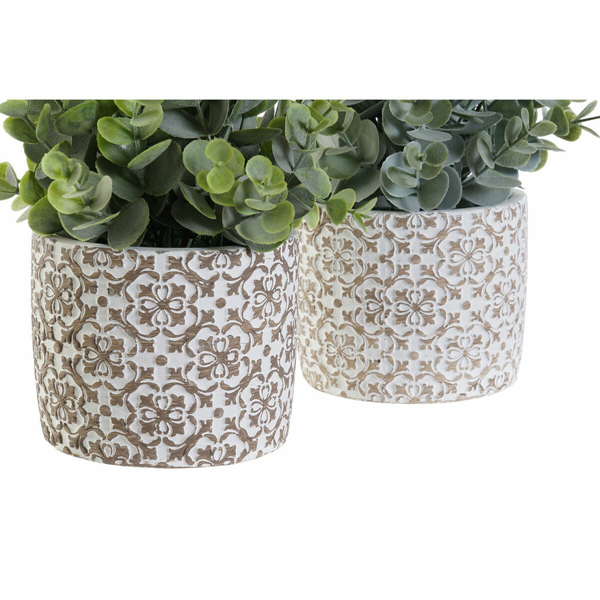 Dekorativ växt DKD Home Decor Vas Grön Harts PE (10,5 x 10,5 x 24 cm) (2 antal) - 3