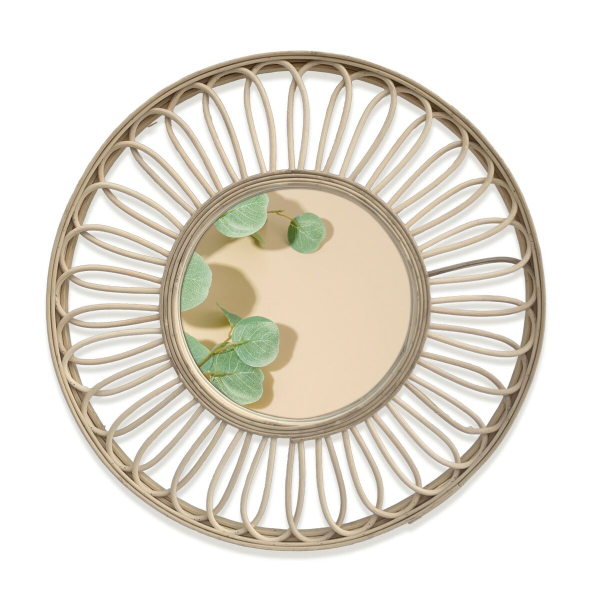 Väggspegel Versa Rattan Speglar Rund 2 x 46 x 46 cm