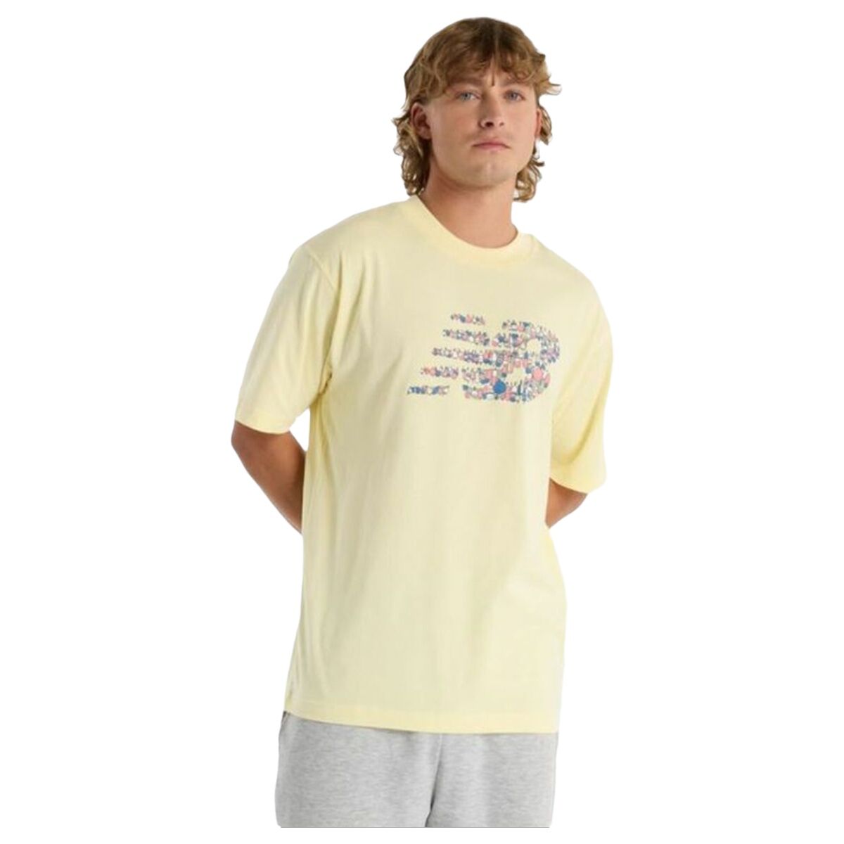 T-shirt med kortärm Herr New Balance NAT LOGO SS MT51920 PCR Gul