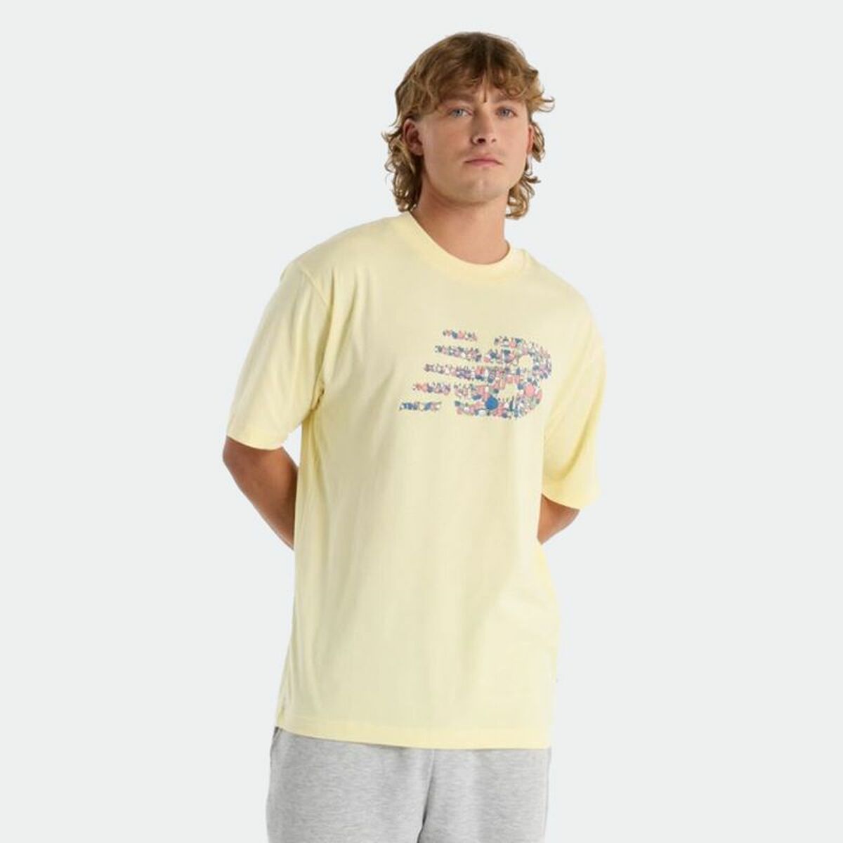 T-shirt med kortärm Herr New Balance NAT LOGO SS MT51920 PCR Gul - 2
