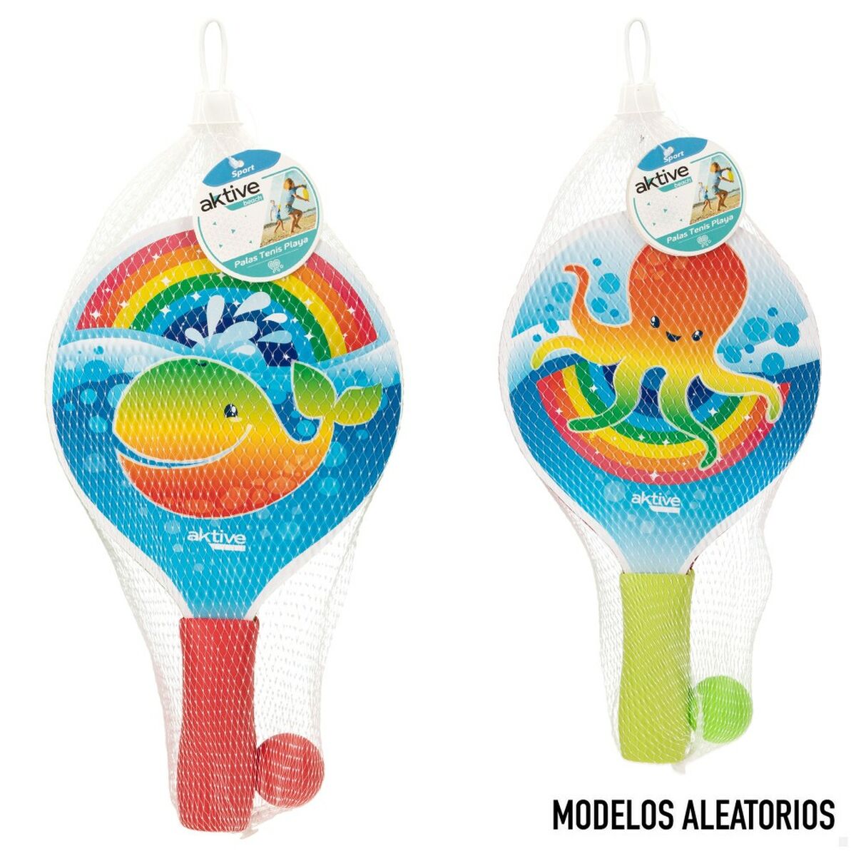 Strandspadar med boll Aktive Trä 18 x 31,5 x 0,5 cm (24 antal) - 2