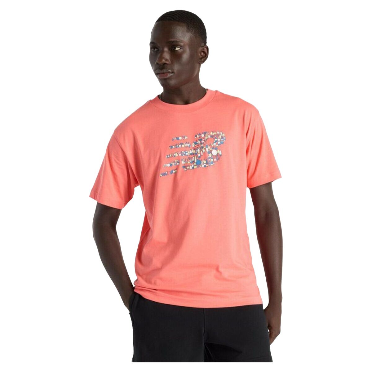 T-shirt med kortärm Herr New Balance NAT LOGO SS MT51920 DTR Rosa