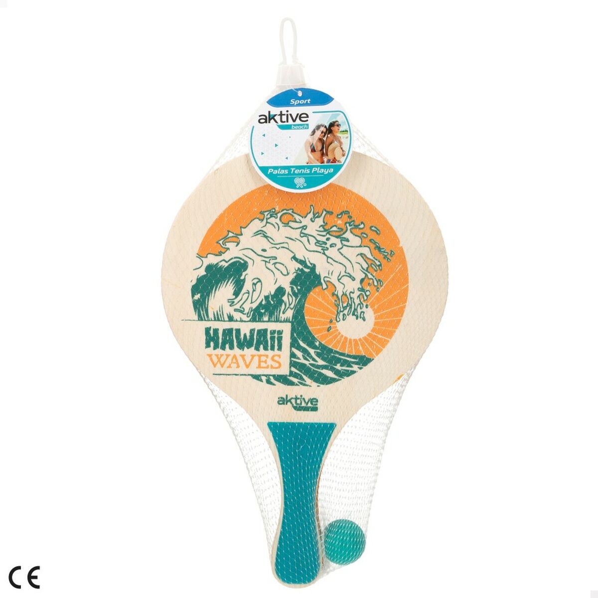 Strandspadar med boll Aktive Hawai Trä 23,5 x 38 x 0,8 cm (12 antal) - 9