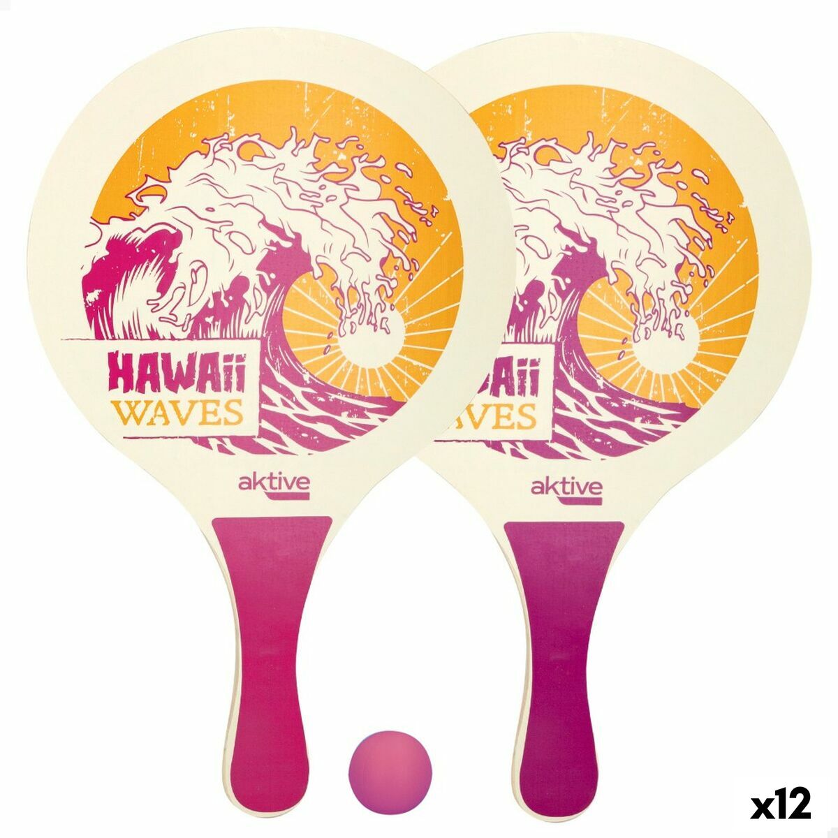 Strandspadar med boll Aktive Hawai Trä 23,5 x 38 x 0,8 cm (12 antal) - 6