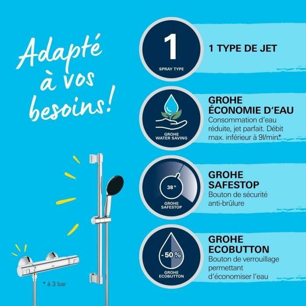 Duschpelare Grohe Precision Start Chrome Metall - 4