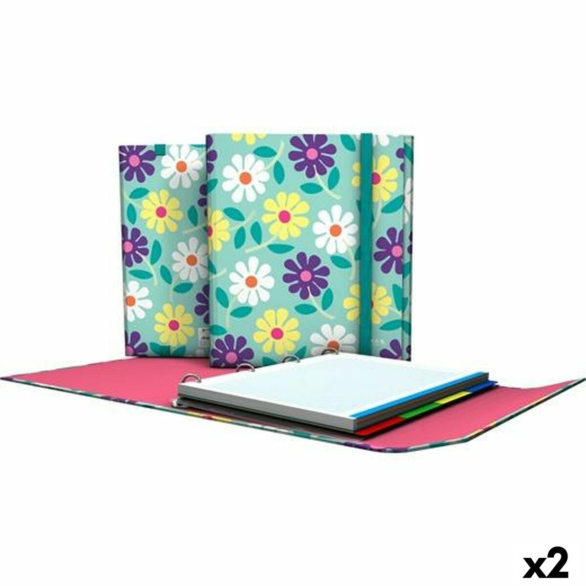 Ringpärm Grafoplas Flowers Multicolour A4 (2 antal) - 3