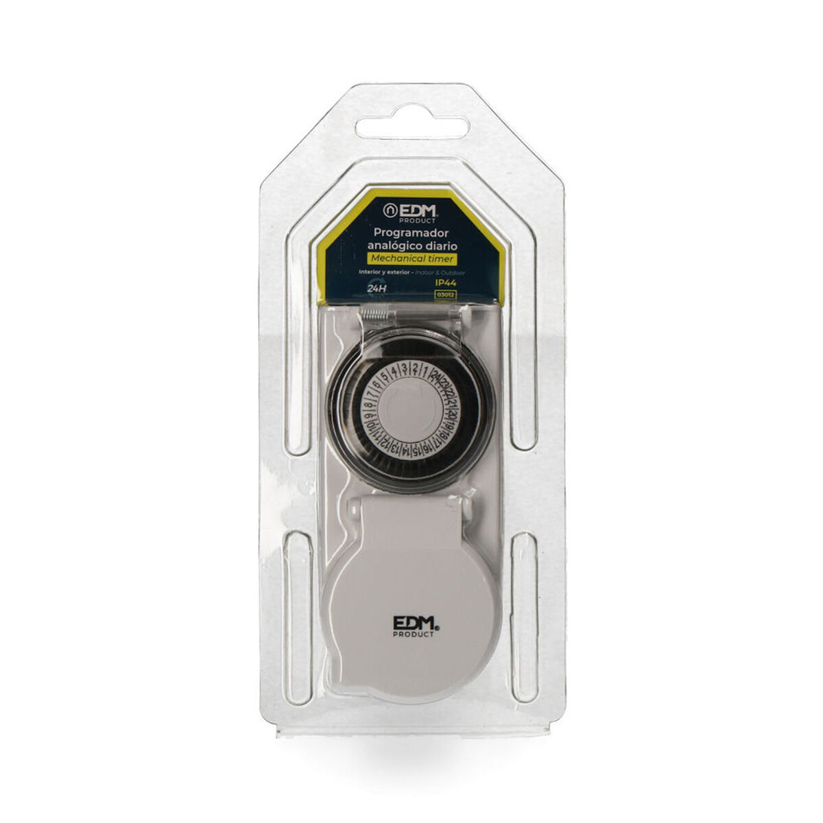Kontakt med analog programmerare EDM 03012 3500 W 230 V 24 timmar Med lock IP44 - 4