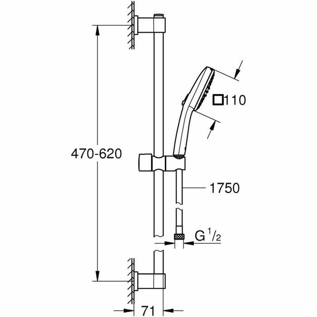 Duschpelare Grohe Vitalio Comfort 110 Metall - 3