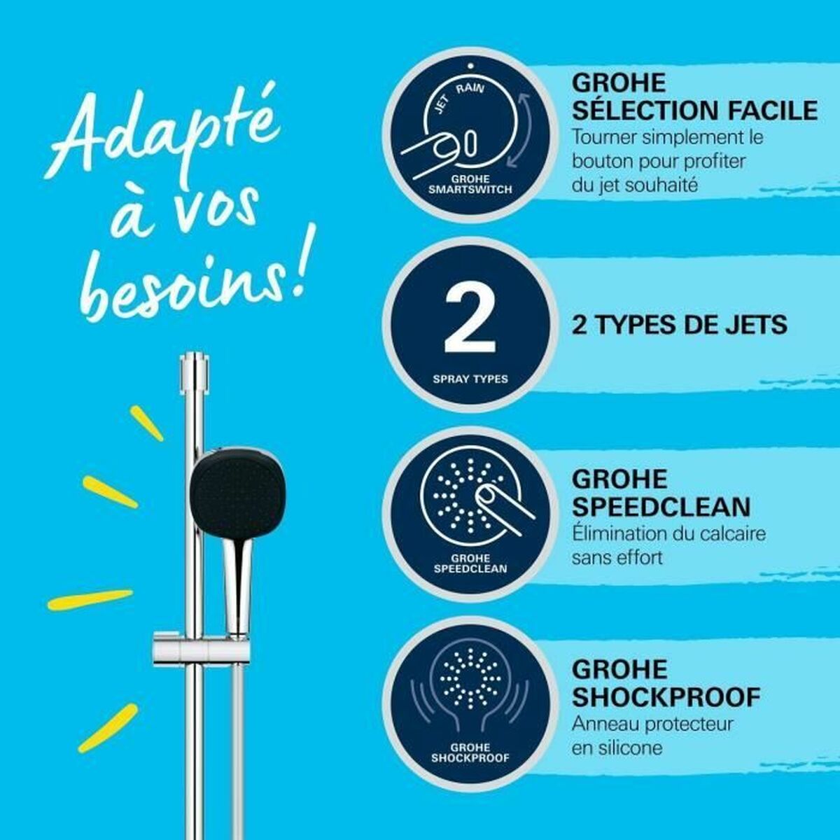 Duschpelare Grohe Vitalio Comfort 110 Metall - 4