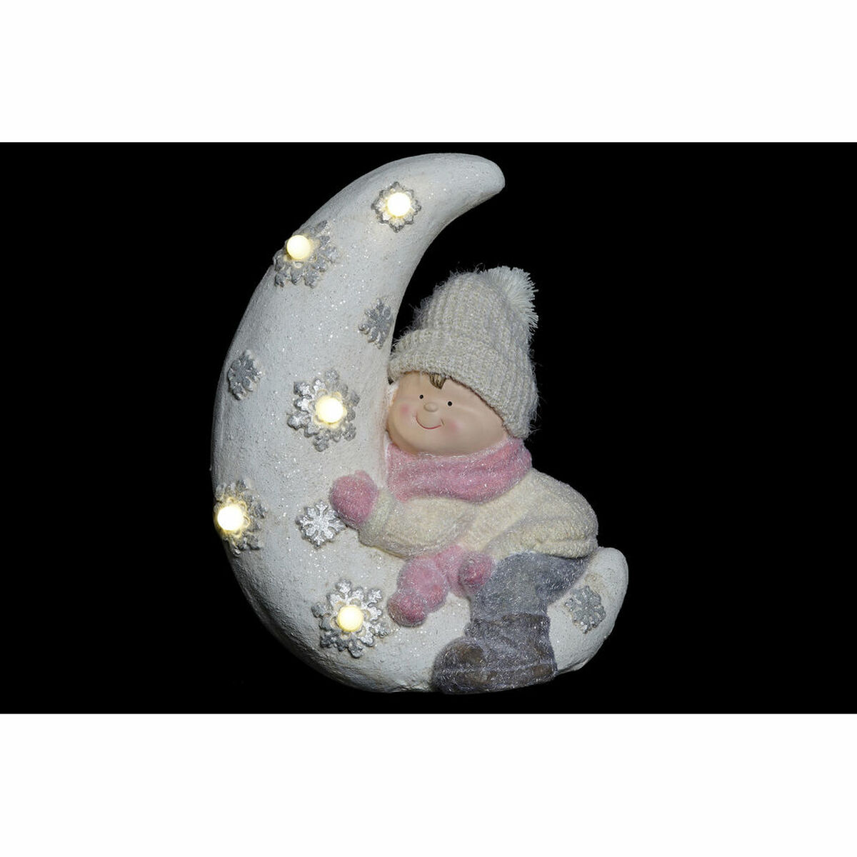 Prydnadsfigur DKD Home Decor Vit Rosa Måne 31 x 20 x 43 cm (2 antal) - 2
