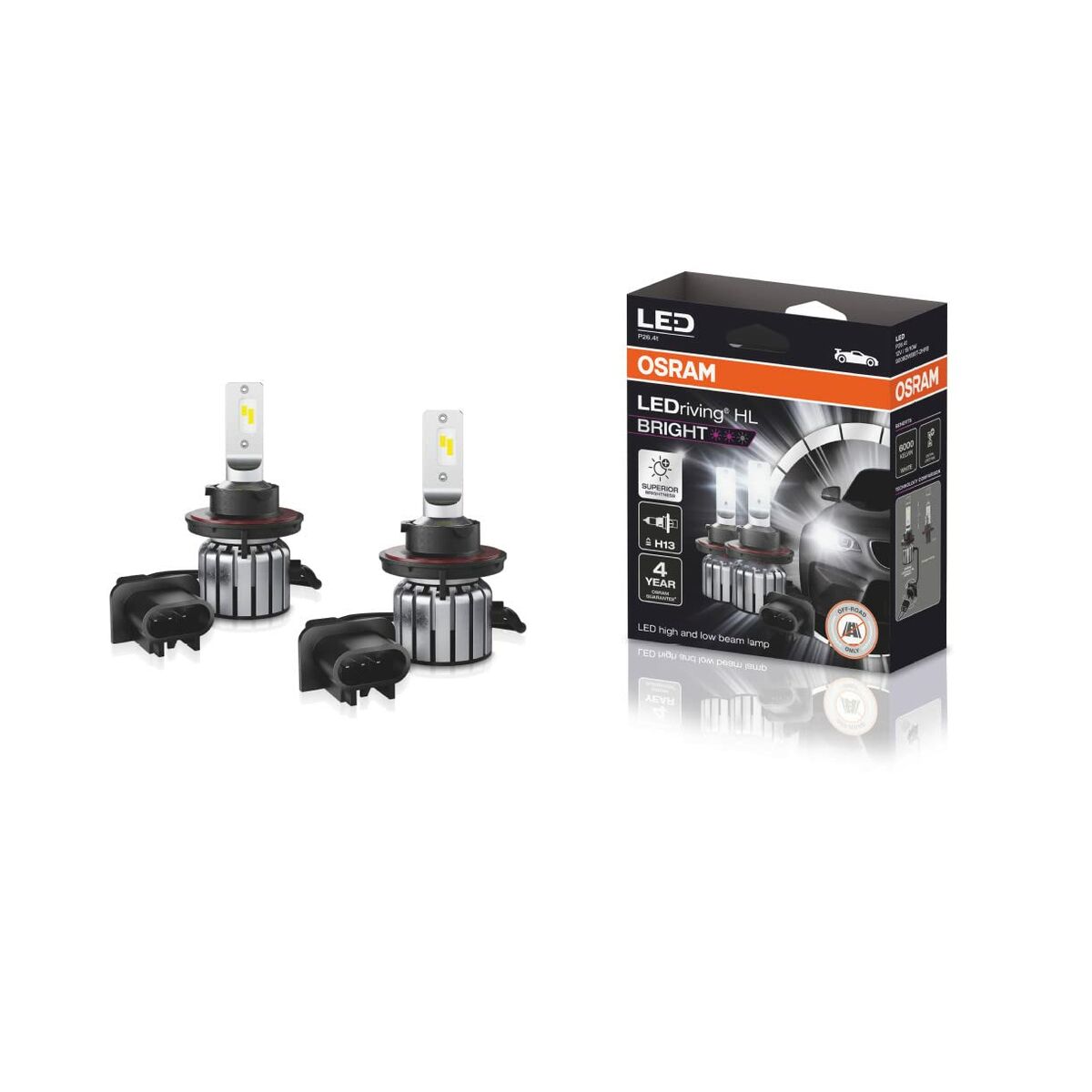 Glödlampa för bil Osram LEDriving HL Bright H13 15 W 12 V 6000 K - 6