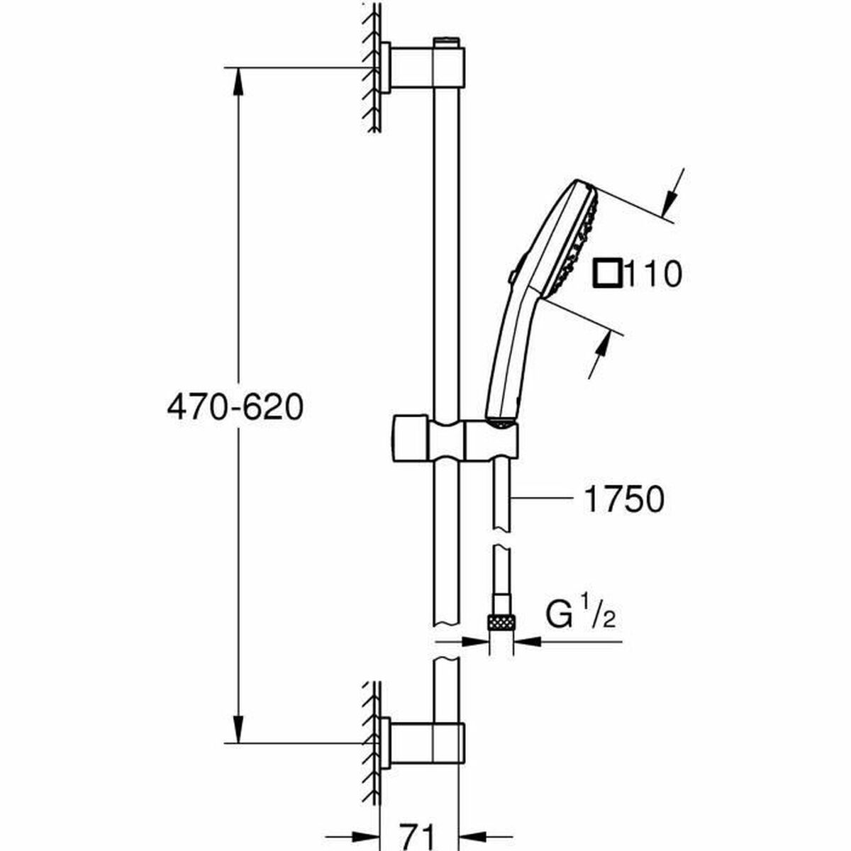 Duschpelare Grohe Vitalio Comfort 110 Metall - 3