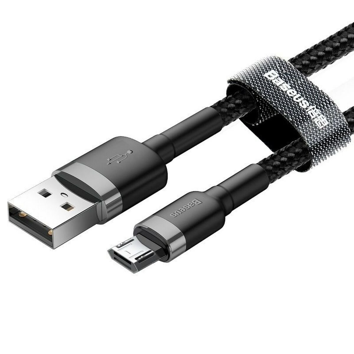 USB-kabel till mikro-USB Baseus CAMKLF-BG1 Vit Svart 1 m - 2