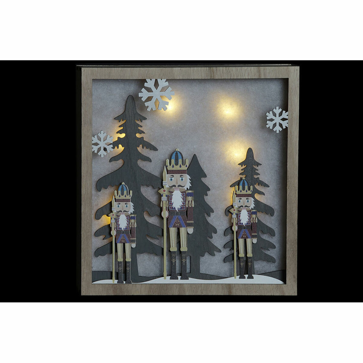 Väggdekoration DKD Home Decor Nötknäppare Trä MDF (2 pcs) (30 x 4.5 x 30 cm) - 2