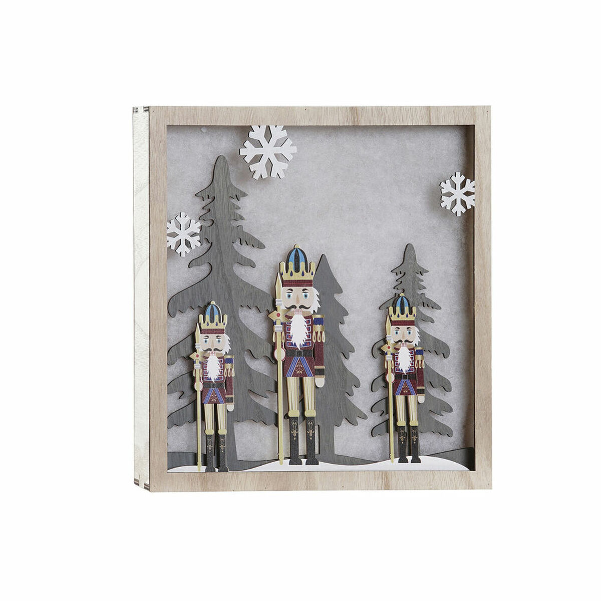 Väggdekoration DKD Home Decor Nötknäppare Trä MDF (2 pcs) (30 x 4.5 x 30 cm)