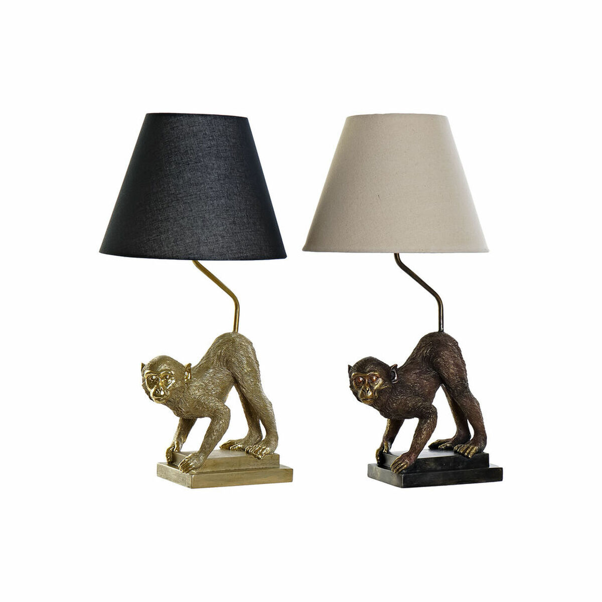 Bordslampa DKD Home Decor 32,5 x 30 x 60 cm Svart Beige Gyllene Metall Harts 220 V 50 W (2 antal) - 12