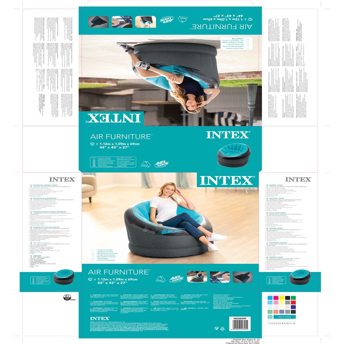 Uppblåsbar fåtölj Intex EMPIRE 112 x 69 x 109 cm (3 antal) - 19
