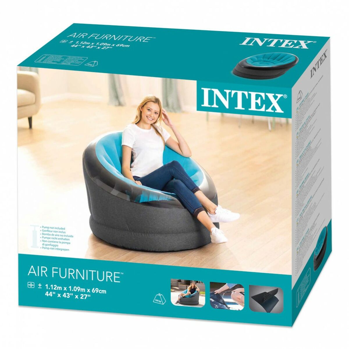 Uppblåsbar fåtölj Intex EMPIRE 112 x 69 x 109 cm (3 antal) - 18
