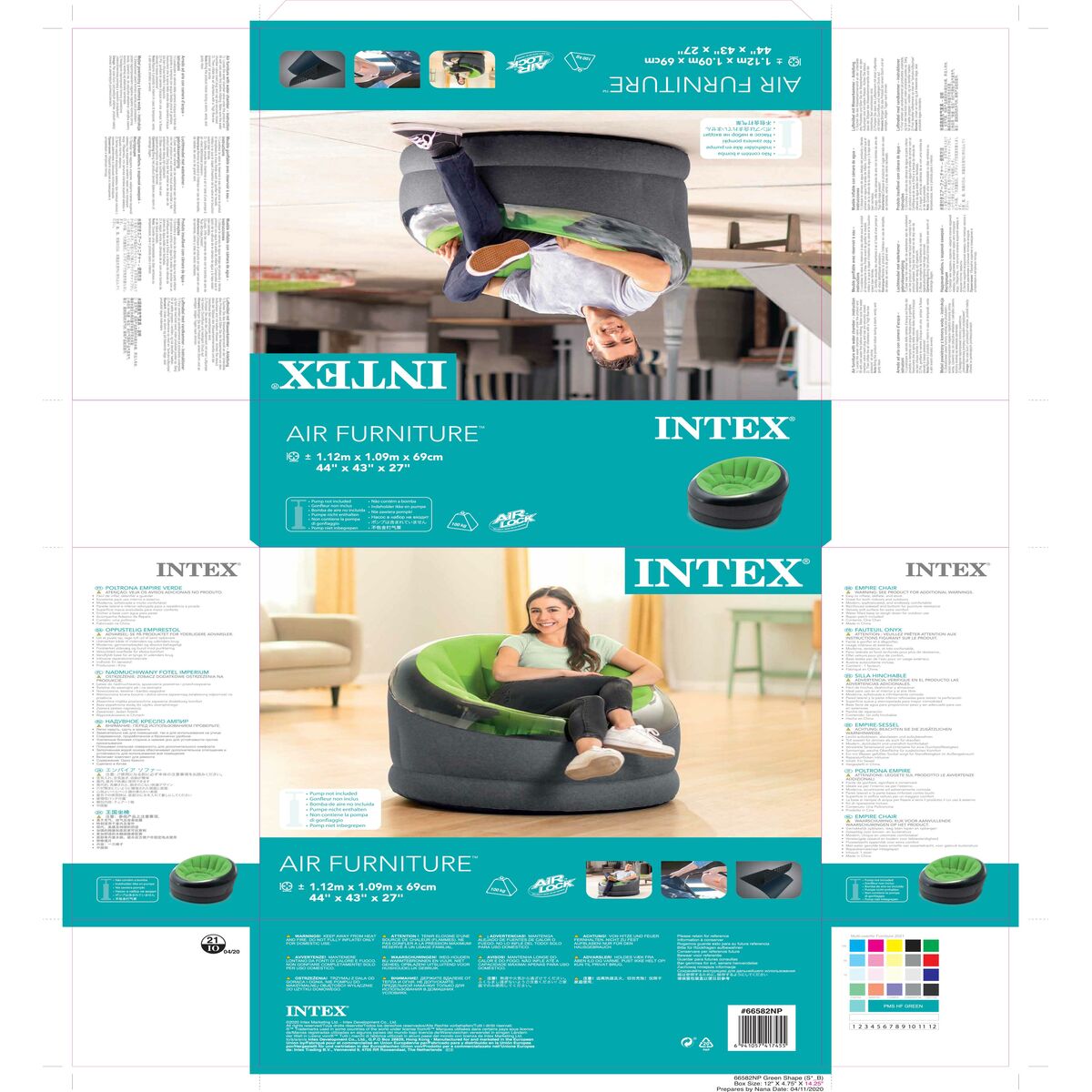 Uppblåsbar fåtölj Intex EMPIRE 112 x 69 x 109 cm (3 antal) - 20