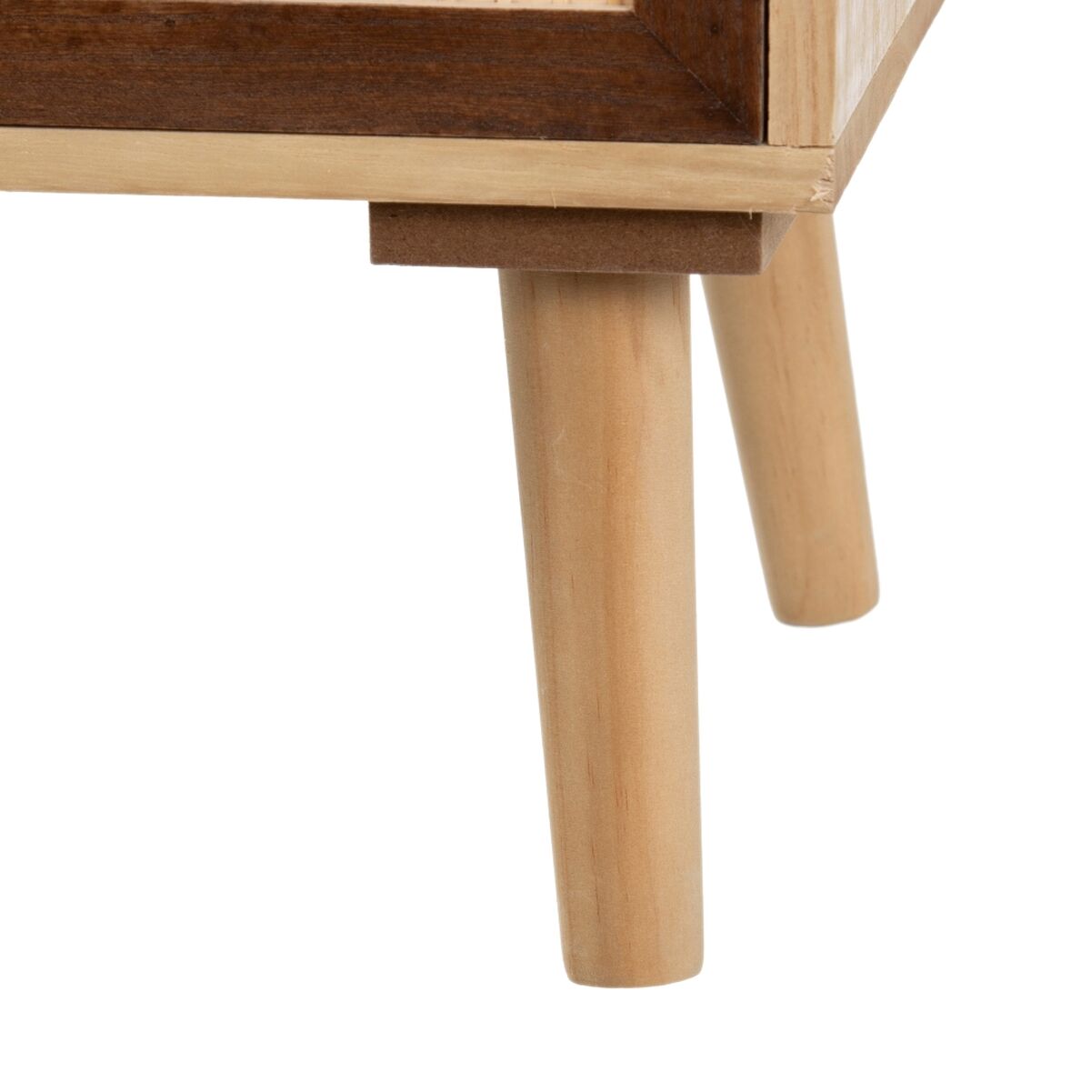 Hallmöbel med lådor SASHA 80 x 33 x 94 cm Naturell Trä Kräm Rattan - 3