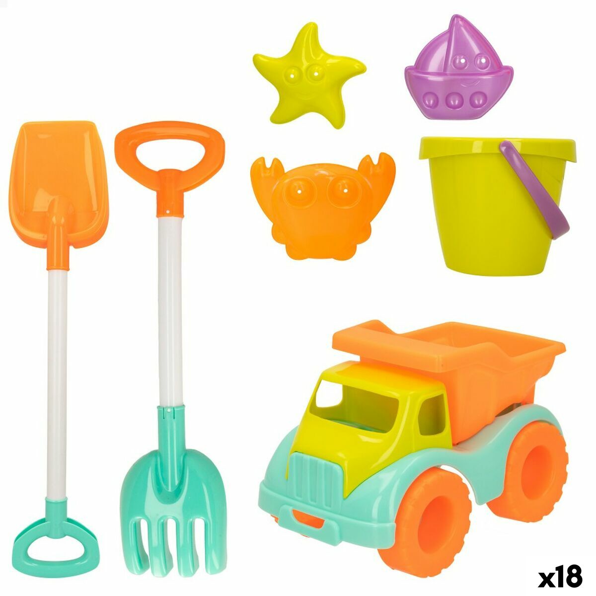 Strandleksaker set Colorbaby 7 Delar Lastbil (18 antal) - 5
