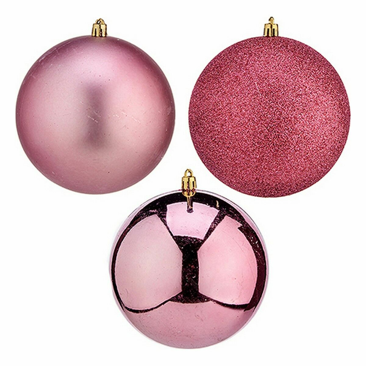 Uppsättning av julkulor Rosa PVC Ø 12 cm (6 antal) - 5