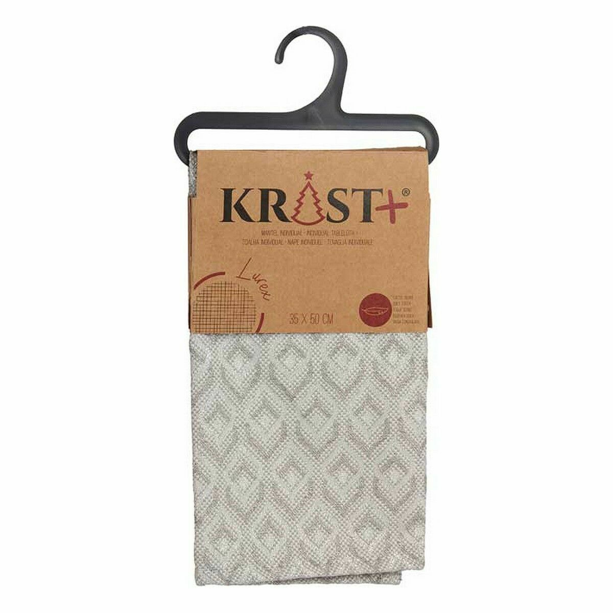 Underlägg Krist+ Silvrig Silver Romb (12 antal) - 2