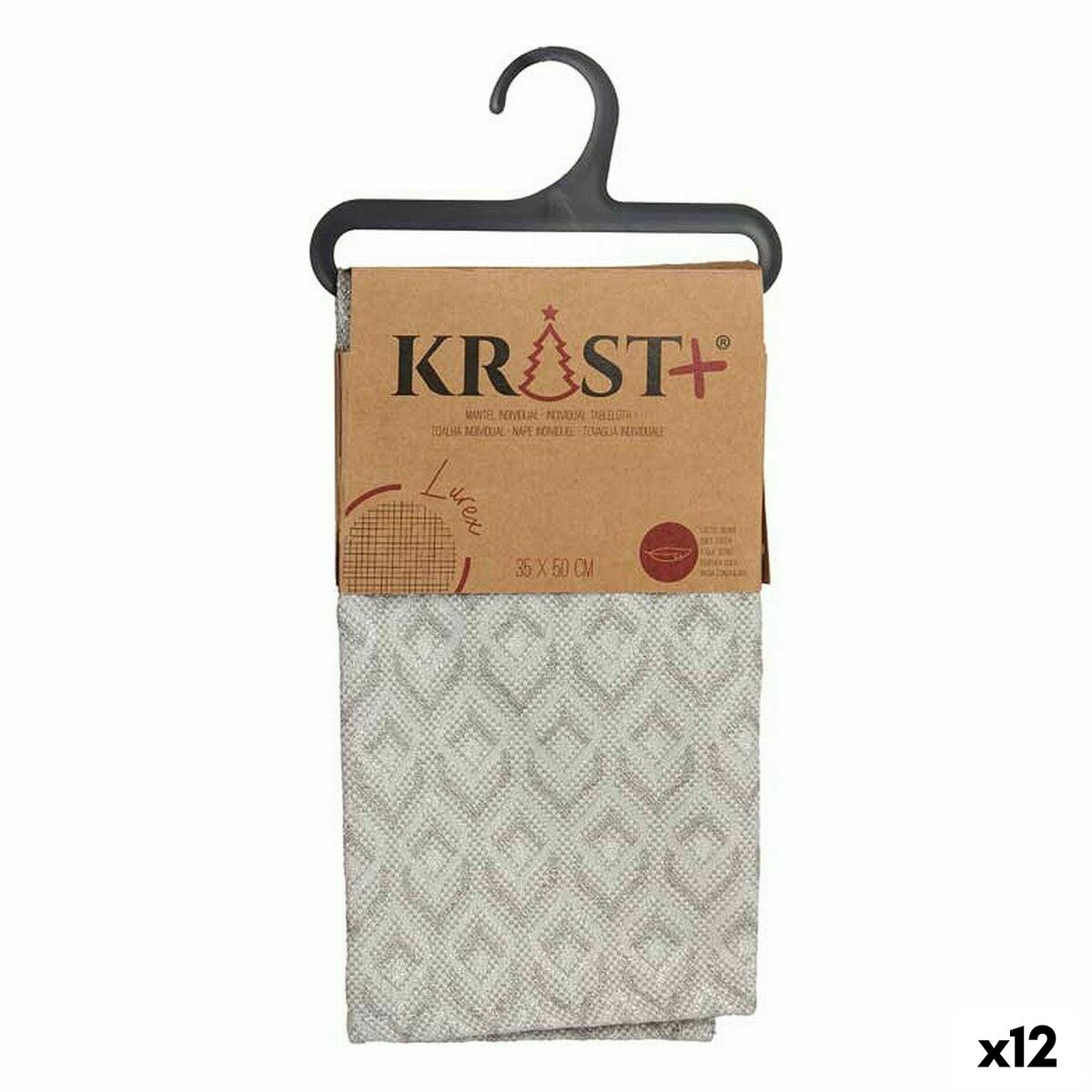 Underlägg Krist+ Silvrig Silver Romb (12 antal)