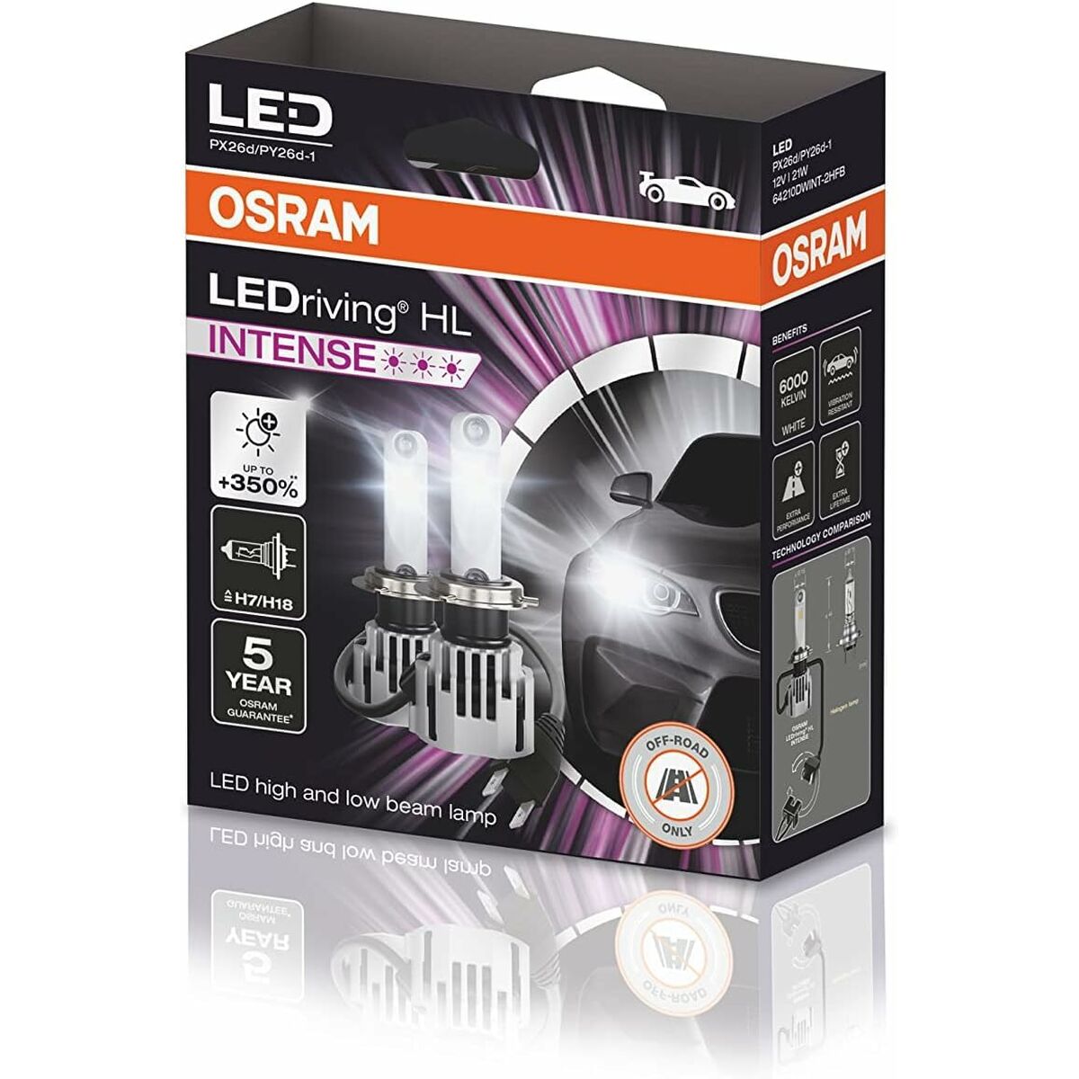 Glödlampa för bil Osram LEDriving HL Intense H7 H18 21W 12 V 6000 K - 6