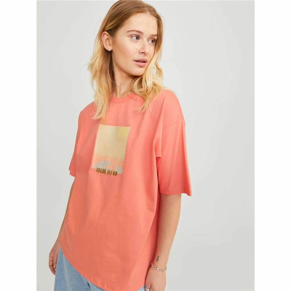 T-shirt med kortärm Dam Jack & Jones Jxpaige Orange - 3