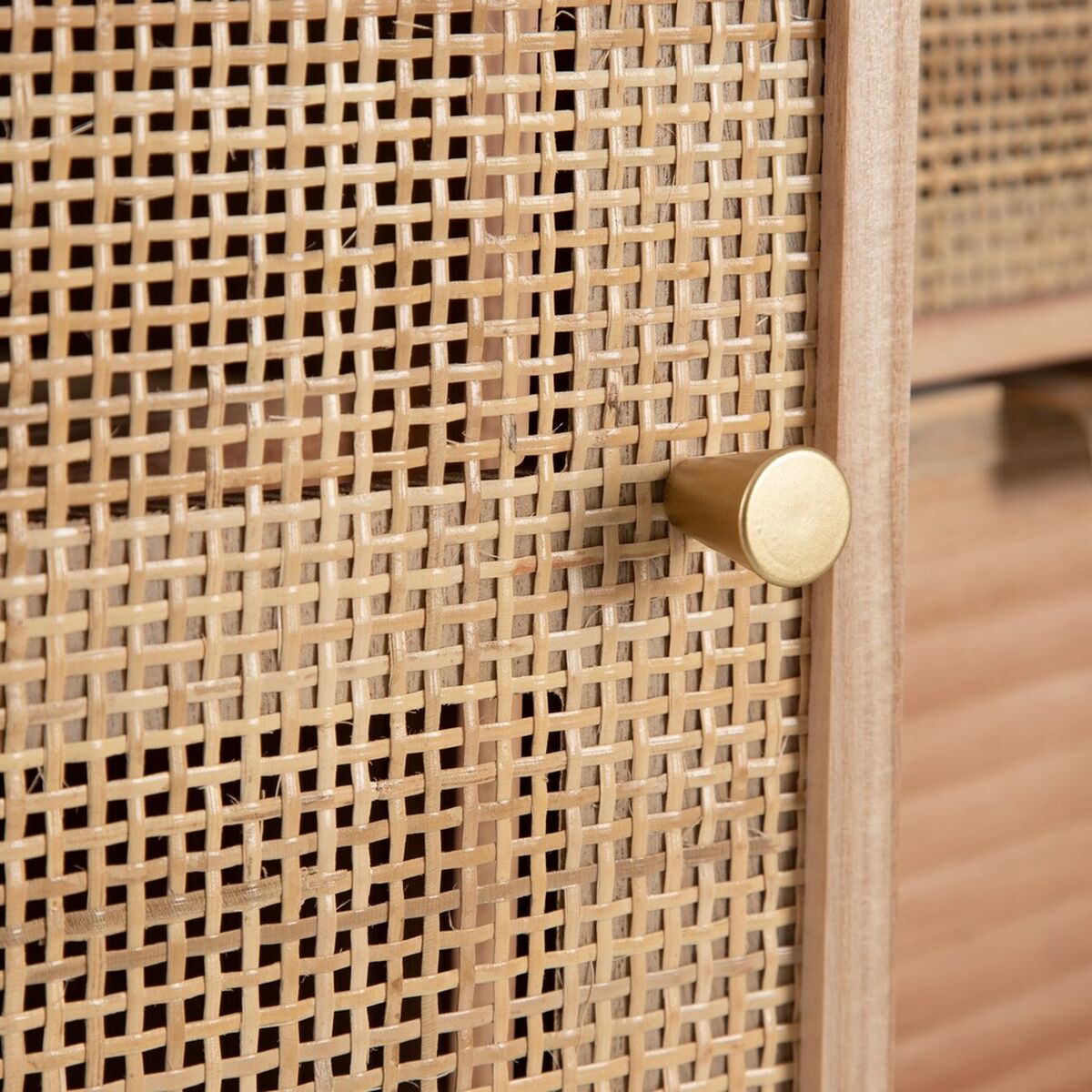Hallmöbel med lådor HONEY 80 x 40 x 82 cm Naturell Trä Rattan - 5