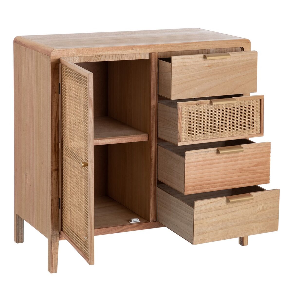 Hallmöbel med lådor HONEY 80 x 40 x 82 cm Naturell Trä Rattan