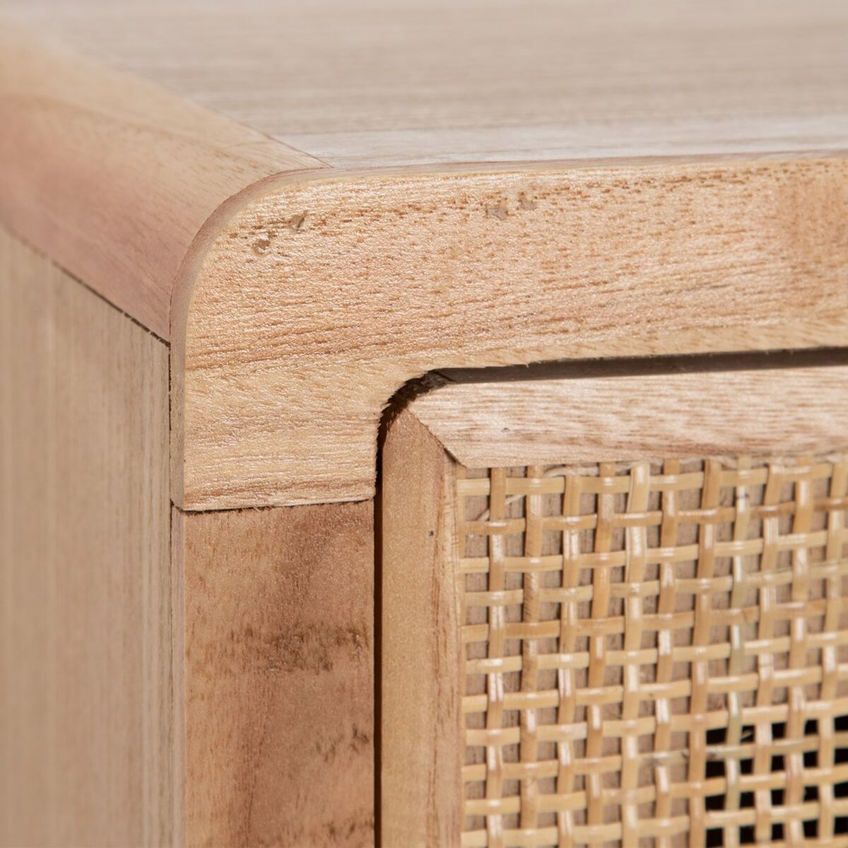 Hallmöbel med lådor HONEY 80 x 40 x 82 cm Naturell Trä Rattan - 6